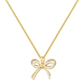Collana con fiocco dorato da donna con catena sottile, perle e cristalli scintillanti - Oro