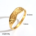 Bracciale rigido irregolare in acciaio inossidabile placcato oro 18k con strass lucidi - Stile Strass Texture Roccia (TB7173)
