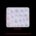 Silicone mold for geometric resin pendants with dimensions 13.3x11.5cm for DIY jewelry - Round Oval Diamond Mold-ED#200