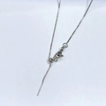 Collier chaîne box argenté avec perle coulissante réglable et fermoir mousqueton - boîte chaîne / Bracelet 20cm / Or Blanc