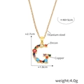 Gold letter G pendant necklace with multicolor cubic zirconia micro-paved detailing - Letter G