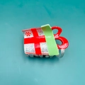 Christmas gift box hair claw clip with silver glitter finish and festive red ribbon - Christmas Gift