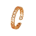 Anillo ajustable de oro rosa con corazones calados y diseño metálico creativo único - Dorado
