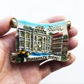 Handpainted resin 3D scroll fridge magnet featuring Rome Trevi Fountain landmarks - Rome Two Landmarks Scroll