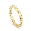 Anello ritorto a doppio strato minimalista con finitura in oro lucido e design elegante - US 6 / Stile A Intrecciato (KR104727-KFC) / Oro