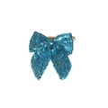 Sparkling blue sequin bow hair clip for pet party decoration with gold metal clip - Large Bow Tie Light Blue