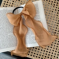 Chouchou en tulle beige avec long ruban posé sur un livre ouvert au style vintage - Champagne
