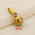 Minimalist 6mm golden stainless steel round ball pendant with smooth polished finish - Gold 6mm Round Ball Pendant (KP120432-Z)
