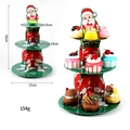 Supporto per dolci natalizi a 3 livelli con motivi Babbo Natale e pupazzo di neve - Tema Babbo Natale