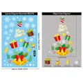Christmas static sticker sheet with bells, gift boxes and snowflakes measuring 20x30cm - BQ259 Bell Christmas Tree