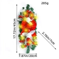 Christmas teardrop swag with LED lights red bow and berries 45cm size specs - K1-18 Red Swag Tree No Pine Cones (Warm Light)
