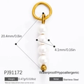 Pendant variant with four vertical 4.1mm pearls and 18k gold-plated stainless steel hardware - Gold Pearl Row Hanging Loop (PJ91172)