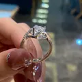 Detailed close-up of S925 sterling silver square-cut cubic zirconia wedding ring - TJZ192-Square Luxury Style
