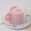 Candela profumata a forma di cuore rosa con design a tazza e mini etichetta - Forma di Tazza (Pesca Bianca Oolong) / Rosa
