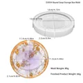 Round silicone mold for DIY resin soap dish with gold foil and purple glitter finish - Round Soap Storage Box Mold