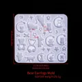 DIY silicone mold for Christmas cat and star earrings in translucent resin material - Bear & Cat Mold-ED#199