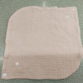 Soft light pink muslin baby bib made of crinkled cotton gauze with white snap button - Pale Pink (68#)