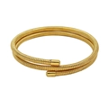 Exaggerated 18K gold plated stainless steel double coil spiral spring bracelet for women - High Quality Band 2-Layer / Gold