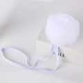 White fluffy plush pom-pom accessory with elastic band for costumes and DIY - White Pom-pom