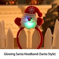 Glowing Santa Claus Christmas headband with red LED light and festive snowflake hat - LED Single (Santa Claus)