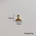 Golden whale tail pendant with dimensions 0.8cm and 0.6g weight for jewelry making - Small Mermaid Tail