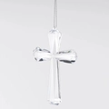 Croce in acrilico trasparente sfaccettato con catena argento per decoro natalizio - Trasparente