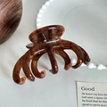 Octopus claw hair clip with dark brown tortoiseshell pattern in 4mm thick acetate - 10cm / 4mm / Brown