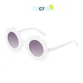 Cute sunflower shaped kids sunglasses with white frames and purple gradient lenses - White Frame Purple Lens