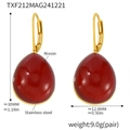 Détails de boucles d'oreilles en résine rouge en forme de goutte, hauteur 30mm et largeur 12.8mm - Rouge