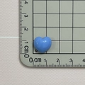 Blue glossy macaron resin heart accessory, 1.2cm small charm size measurement view - Sapphire Blue
