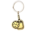 Portachiavi con racchetta e pallina da pickleball in acciaio inossidabile dorato - Stile Laser / Oro