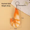 Portachiavi a forma di gamberetto cotto realistico con peso 58,5g e altezza 11cm - Stile portachiavi / Gambero dei ghiacci artici (giallo)