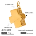 Golden stainless steel irregular ocean pendant with size and weight measurements - Irregular Shape Style (JDP0212030) / 1 Piece