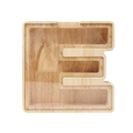 Letter E shaped wooden money box with transparent acrylic cover and golden screws - Letter E