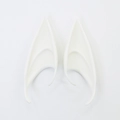 Pair of pointed white latex elf ears for Halloween party cosplay and roleplay costume - Long Style (OPP Bag) / White