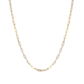 Minimalist gold stainless steel paperclip chain necklace for women on white background - Gold