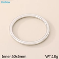 Polished silver hollow bangle in 60x6mm size made of durable stainless steel - Inner 60x6mm / Steel Color (KB191579-GC)