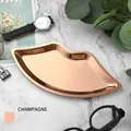 Lip-shaped stainless steel jewelry tray in champagne gold with a mirror finish - Stainless Steel / Lip Shape Rose Gold (24*11cm)