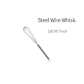 Mini stainless steel spring whisk with ergonomic handle and hanging loop, 18cm length - 18cm (7 inch)