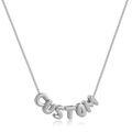 Collana alfabetica personalizzata in argento con ciondoli 'CUSTOM' su catena in metallo - Catena d'Argento (Senza Lettere)