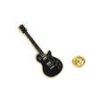 Electric guitar enamel brooch in black and gold finish with butterfly clutch back - Classic Black