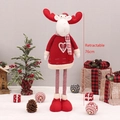 Renna di peluche da 76 cm con maglione in maglia rosso e gambe allungabili decorative - Renna in Maglia Rossa e Bianca Retrattile (76cm)
