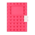 Rose pink silicone mini A6 notebook with LEGO-style studded texture and white buckle - A6 / Dot Step Notebook / Pink