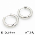 Minimalist silver 18K stainless steel hoop earrings measuring 10x2.5mm and weighing 2.5g - 10*2.5mm Steel Color Ke113189-zz / A Pair Of [inner Diameters]
