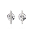 Elegant S925 sterling silver planet stud earrings with micro-set sparkling round stones - 925 Silver / Silver Stud Earrings