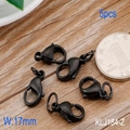 5pcs 17mm matte black 304 stainless steel lobster clasps for jewelry making DIY - Gun Black Lobster Clasp (KLJ184-Z)