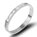 Titanium steel Roman numeral bangle with sparkling zircon stones in a silver finish - Silver