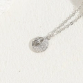Collana con pendente a luna e stella con zirconi cubici e finitura argento - Stella Luna Rotondo / Colore Platino