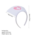 Cerchietto da infermiera con cuore rosa e croce bianca con dettagli sulle dimensioni - Cappello da Infermiera Cuore Rosa Base Bianca