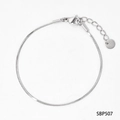 Minimalist silver snake chain bracelet in stainless steel with adjustable lobster clasp - Silver Bracelet (SBP507)